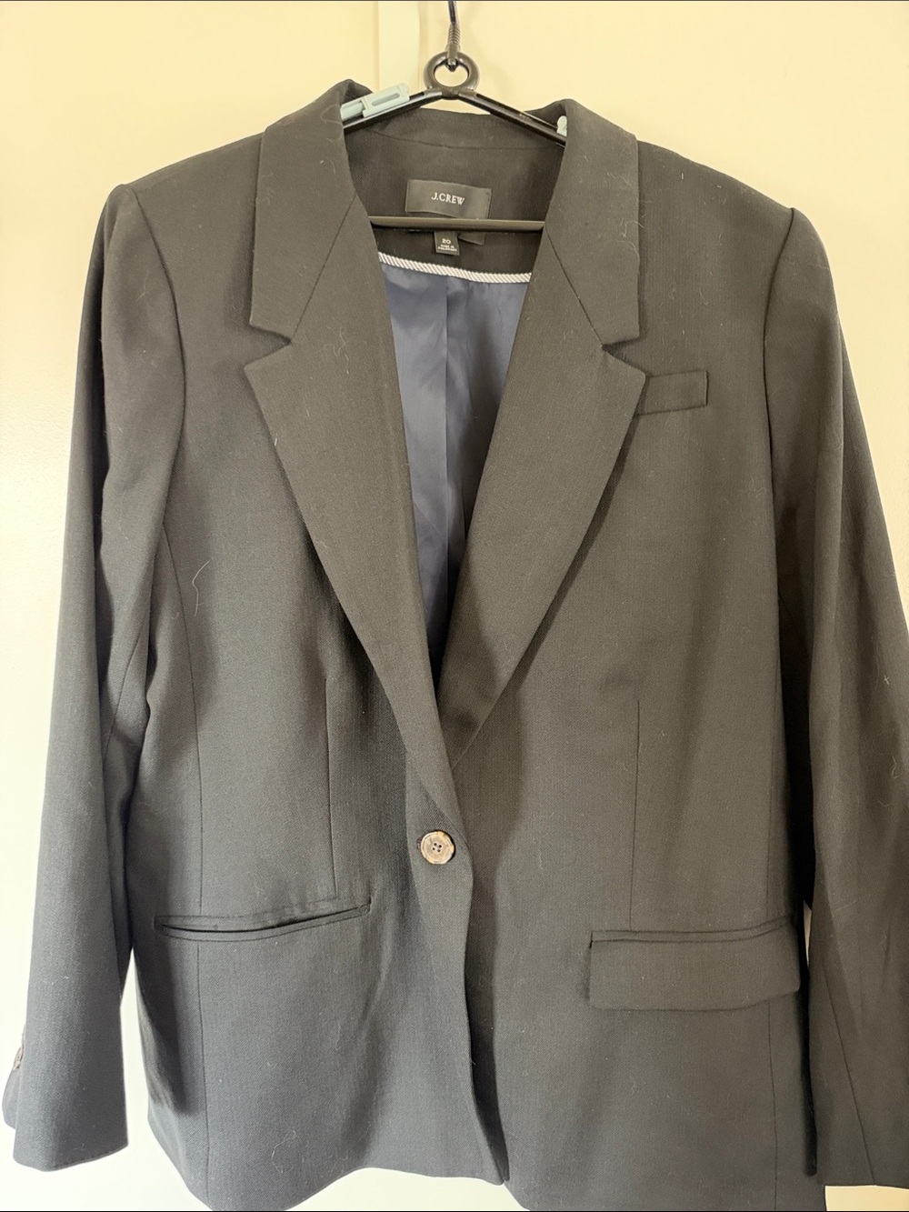 J. Crew Black Single-Button Women's Blazer Wool Size 20